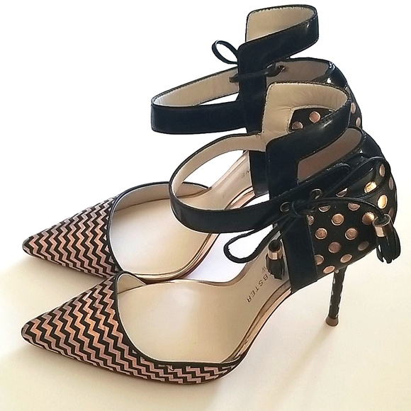 Sophia Webster x J.Crew Gold Black D'Orsay Pump 36 - Picture 2 of 7